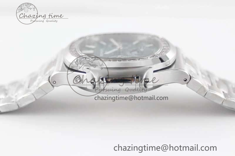 Nautilus 5740 SS GRF Best Edition Green Dial Diamonds Bezel on SS Bracelet A Packable 8833