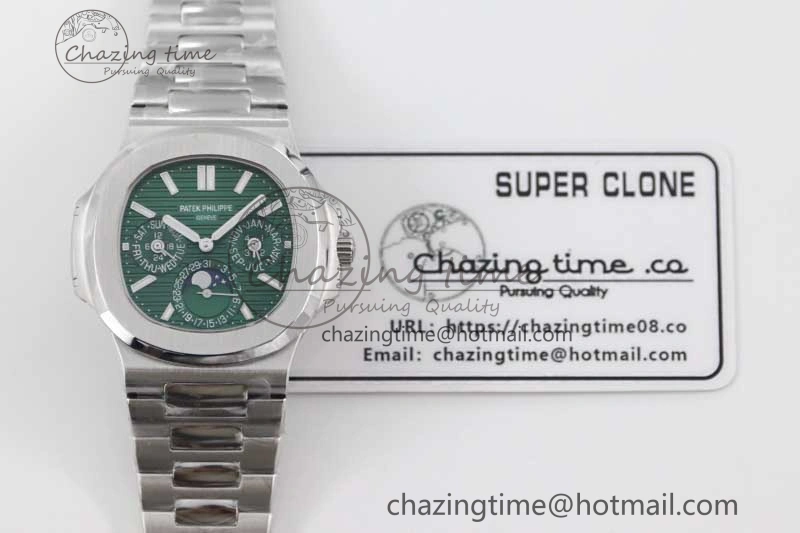 Refined Nautilus 5740 SS GRF Best Edition Green Dial on SS Bracelet A 8832