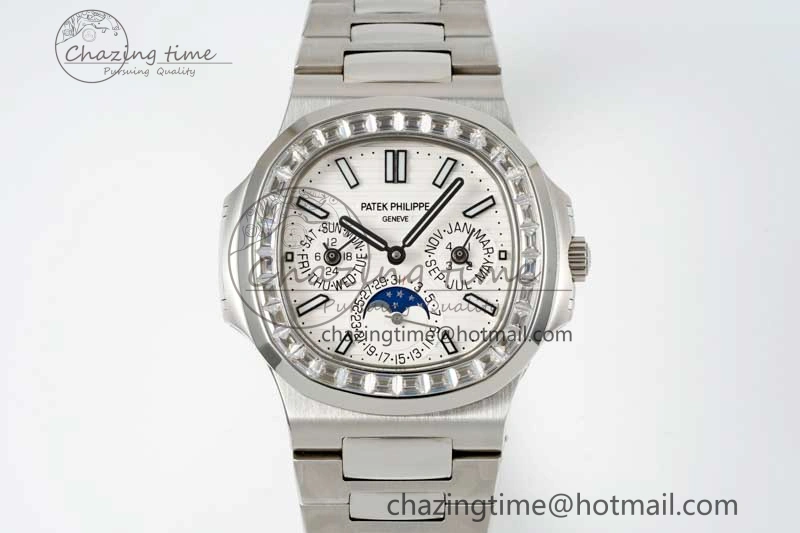 Bold Nautilus 5740 SS GRF Best Edition White Dial Diamonds Bezel on SS Bracelet A 8834