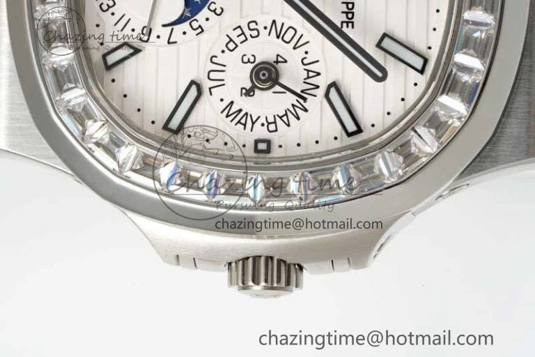 Bold Nautilus 5740 SS GRF Best Edition White Dial Diamonds Bezel on SS Bracelet A 8834