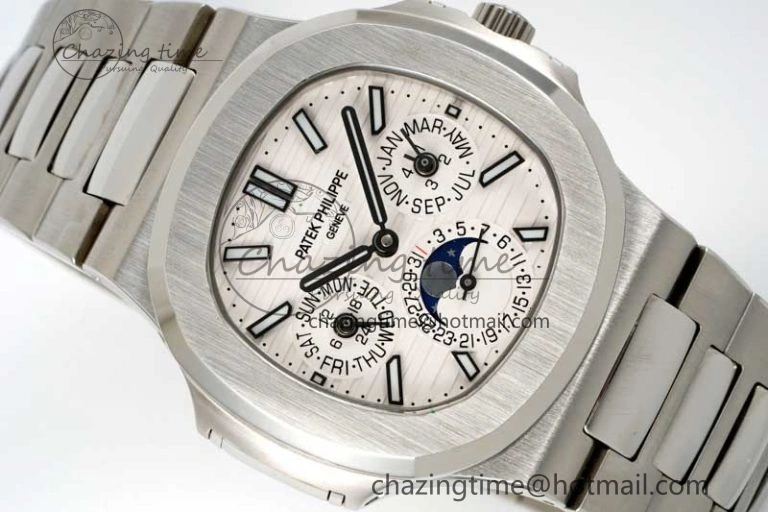 Sporty Nautilus 5740 SS GRF Best Edition White Dial on SS Bracelet A 8839