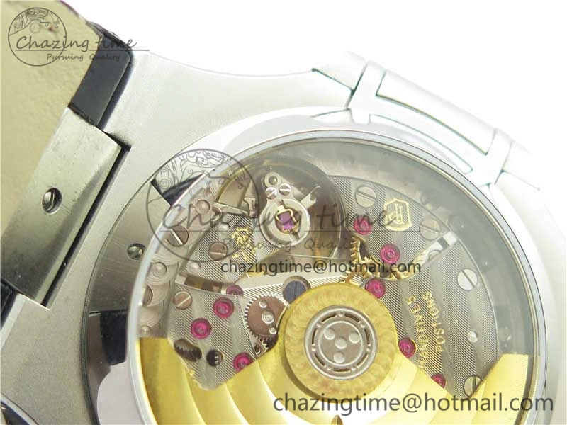 Contemporary Nautilus 5980 SS 3KF Best Edition Black Dial on Black Leather Strap A 8925