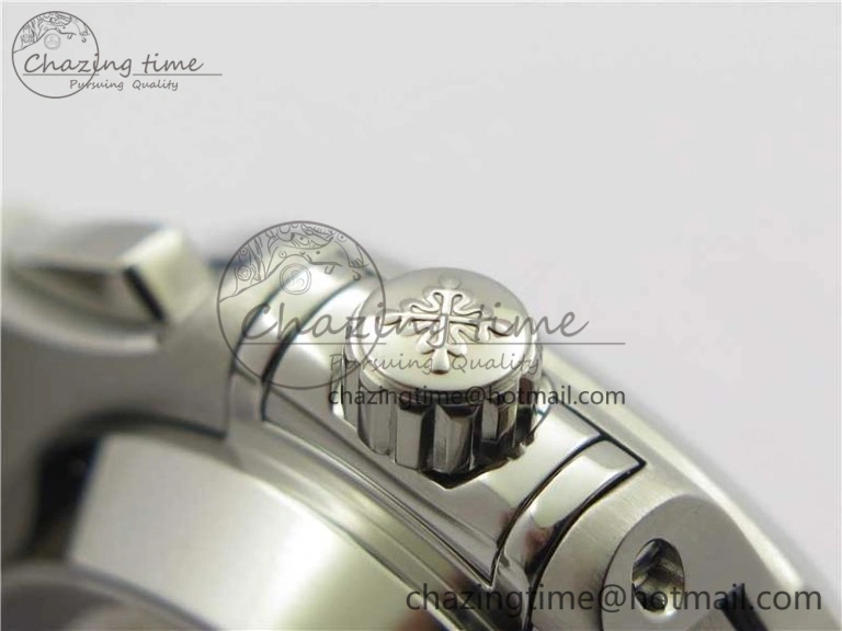 Upgraded Nautilus 5980 SS 3KF Best Edition Blue Dial on Black Leather Strap A 8927