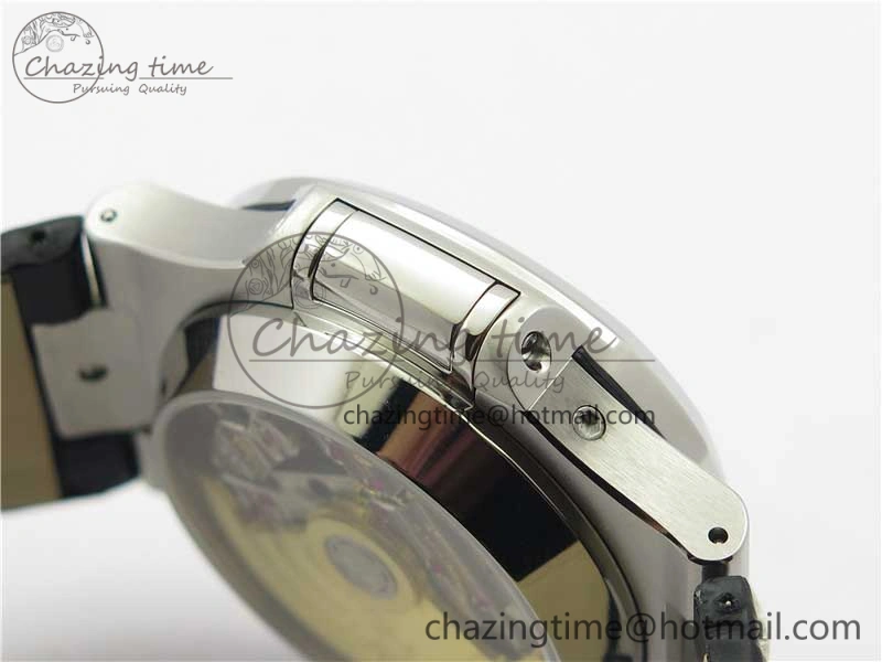 Upgraded Nautilus 5980 SS 3KF Best Edition Blue Dial on Black Leather Strap A 8927