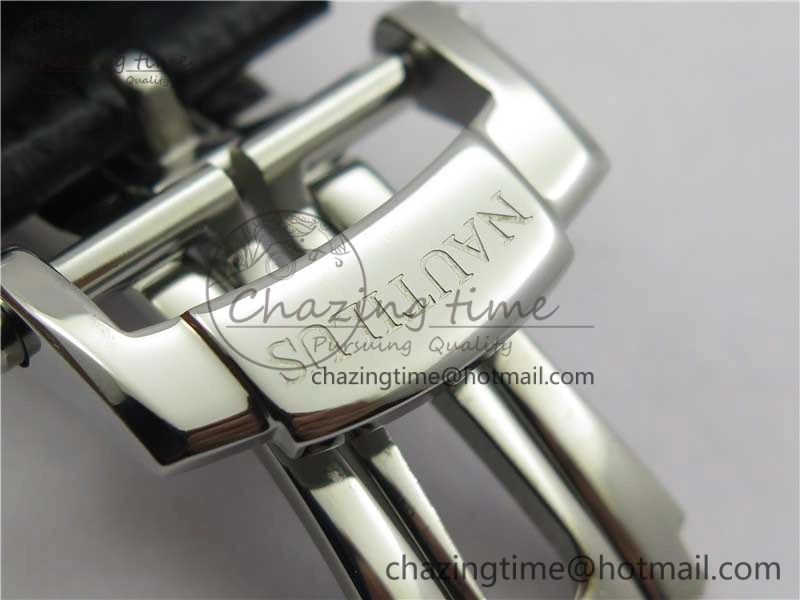 Nautilus 5980 SS 3KF Best Edition White Dial on Black Leather Strap A Lightweight 8928