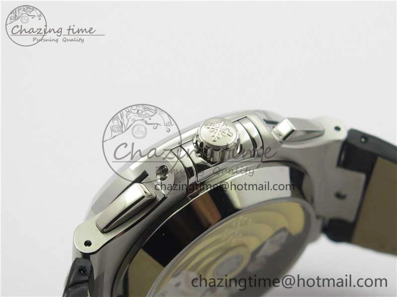 Nautilus 5980 SS 3KF Best Edition White Dial on Black Leather Strap A Lightweight 8928