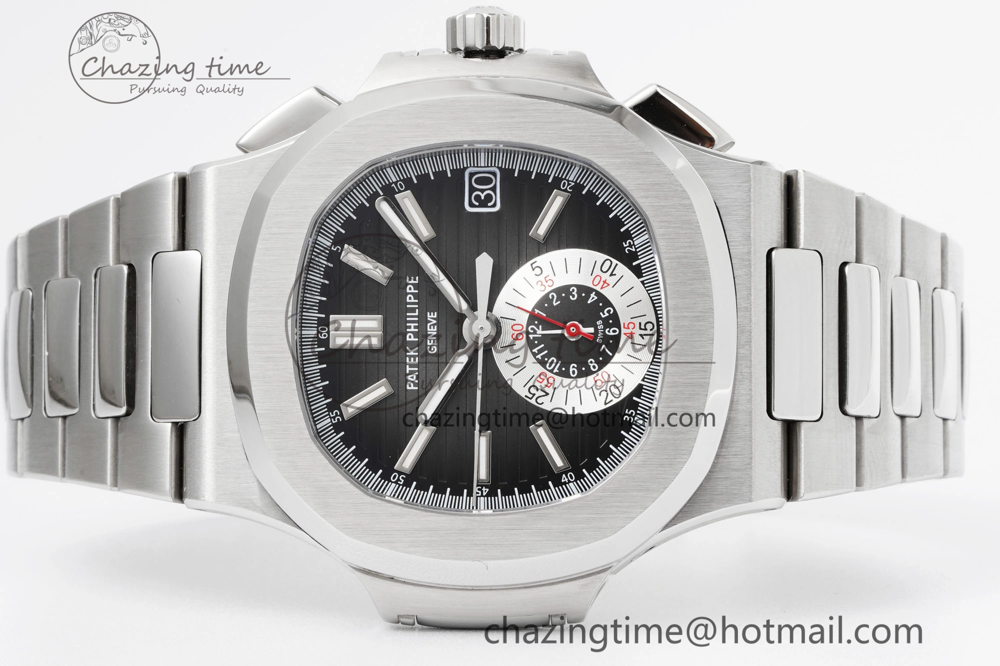 Nautilus 5980 SS PPF Best Edition Black Dial on SS Bracelet A28- AllSeason 8819