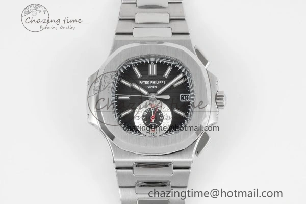Nautilus 5980 SS PPF Best Edition Black Dial on SS Bracelet A28- AllSeason 8819