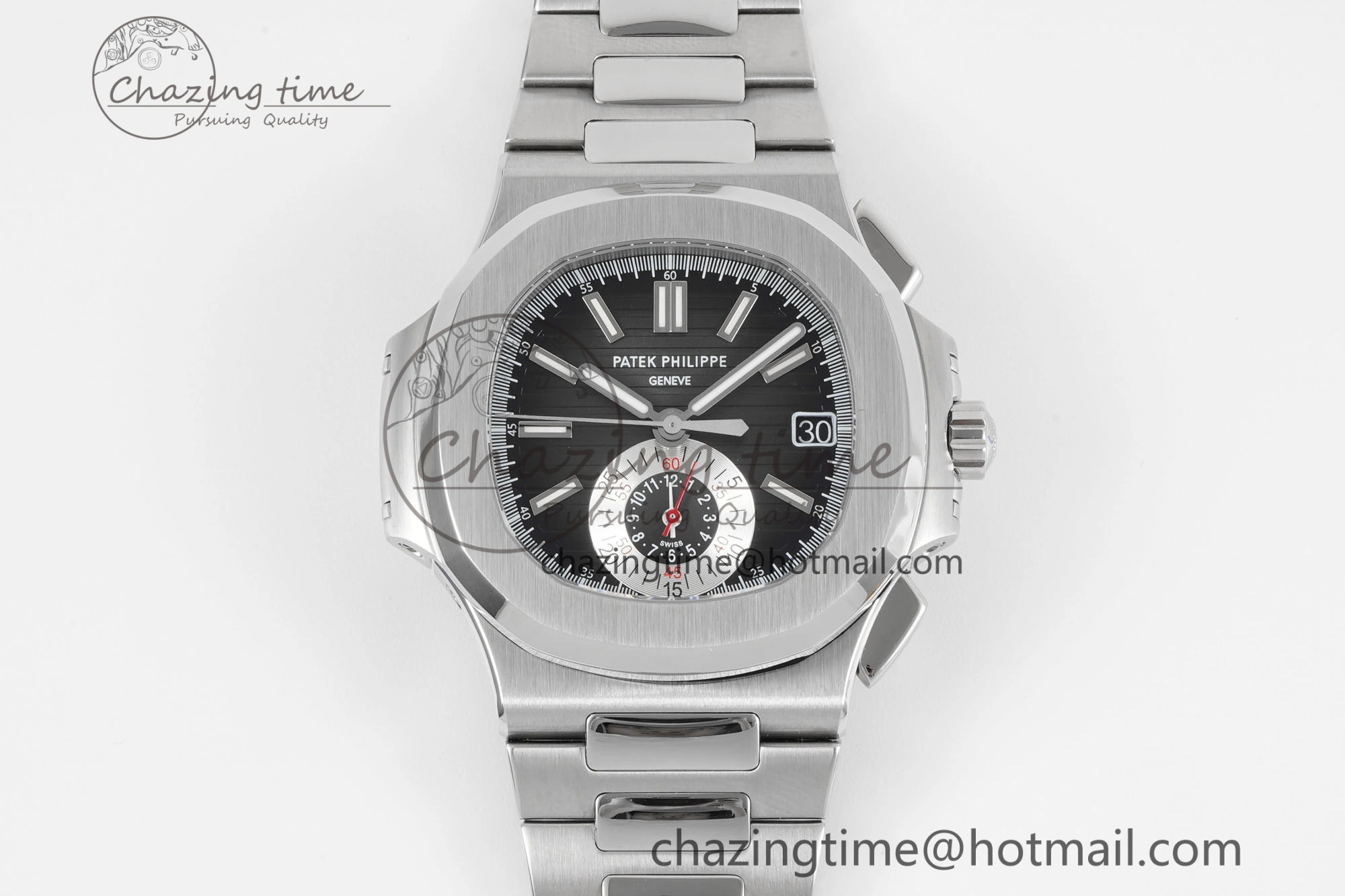 Nautilus 5980 SS PPF Best Edition Black Dial on SS Bracelet A28- AllSeason 8819
