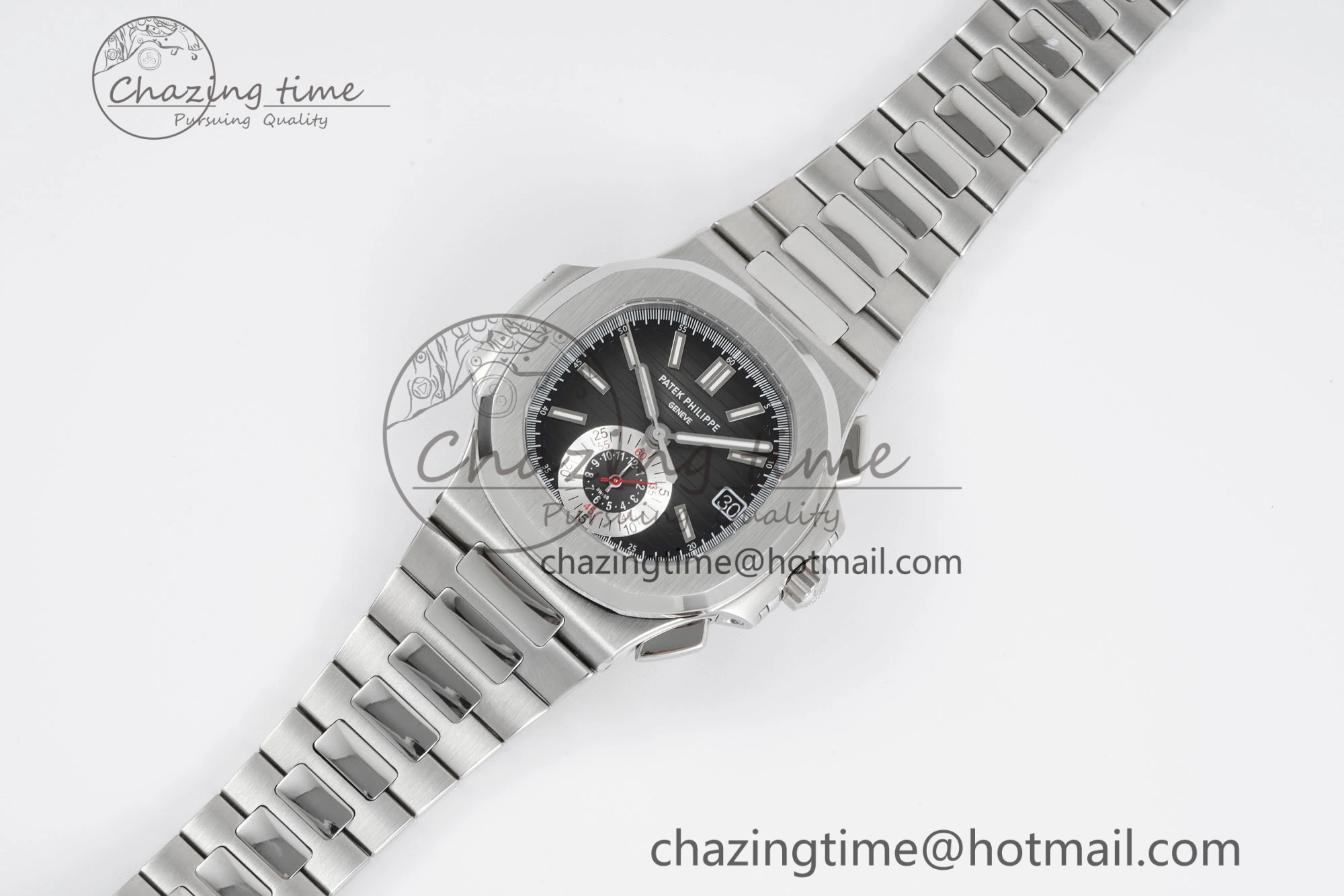 Nautilus 5980 SS PPF Best Edition Black Dial on SS Bracelet A28- AllSeason 8819