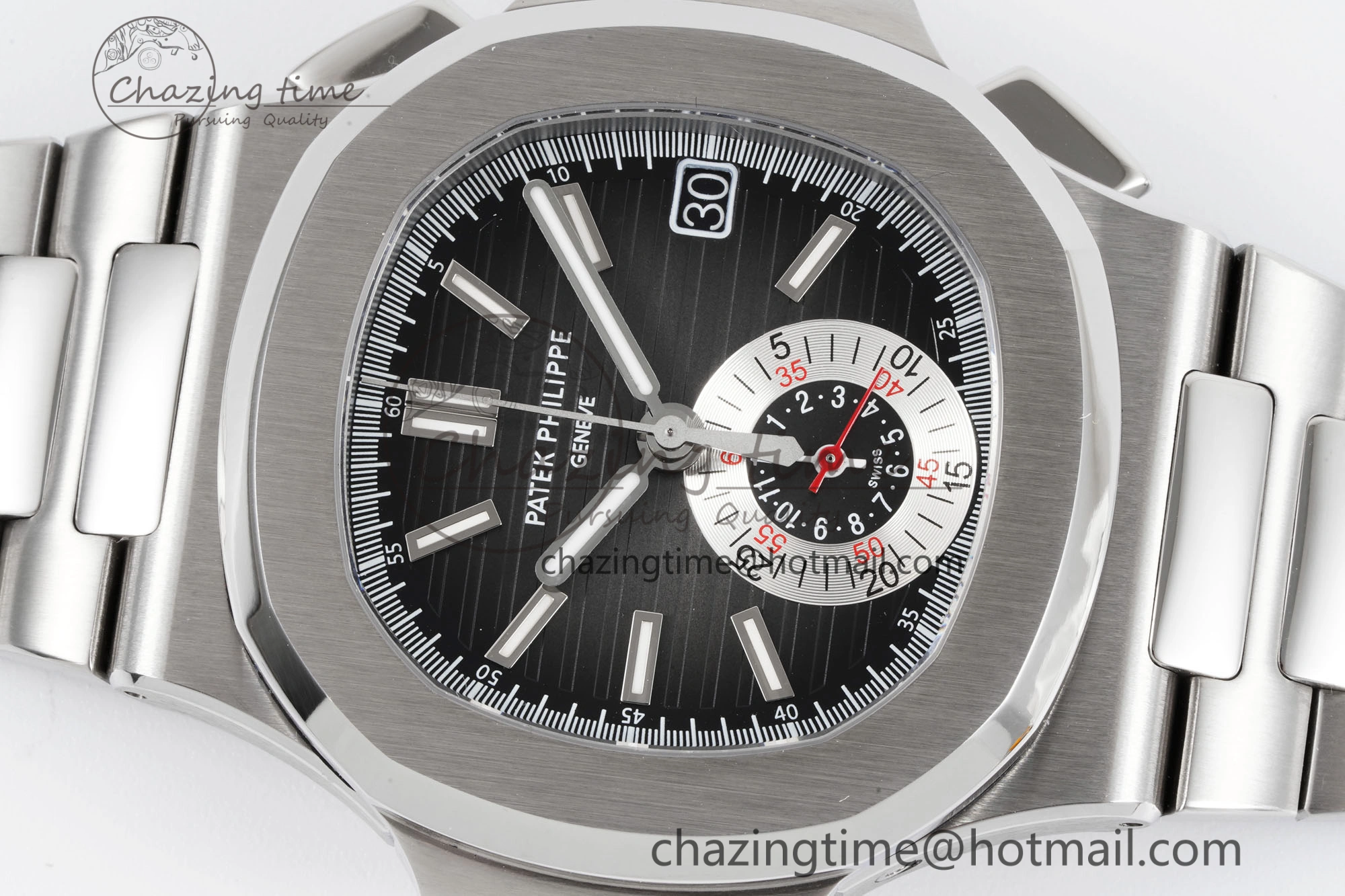 Nautilus 5980 SS PPF Best Edition Black Dial on SS Bracelet A28- AllSeason 8819