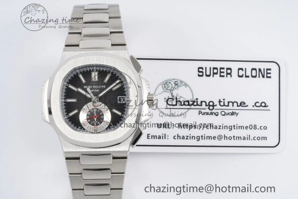 Nautilus 5980 SS PPF Best Edition Black Dial on SS Bracelet A28- AllSeason 8819