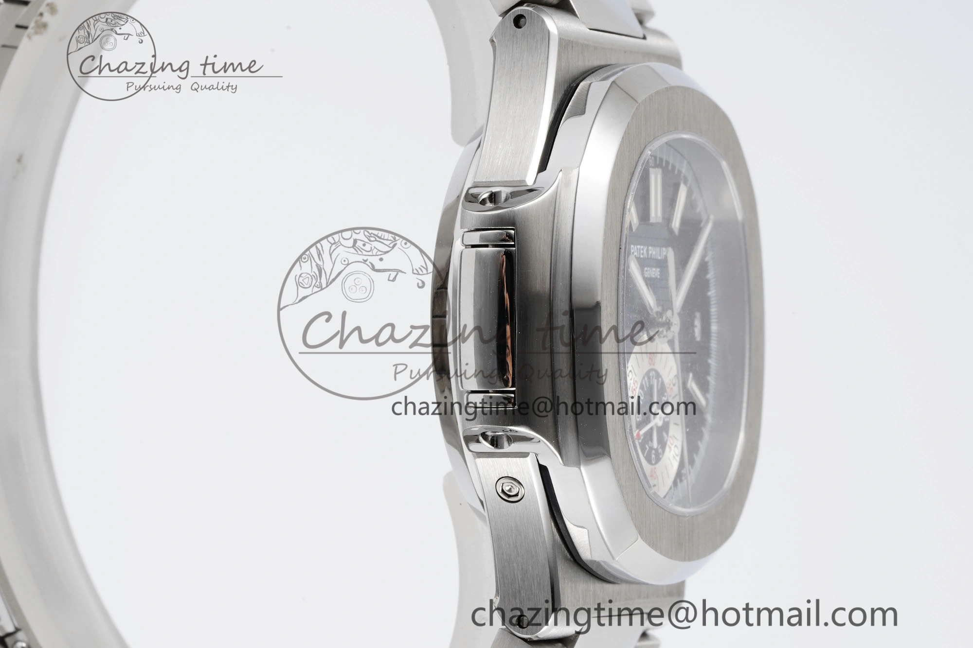 Nautilus 5980 SS PPF Best Edition Blue Dial on SS Bracelet A28- SmoothTexture 8818
