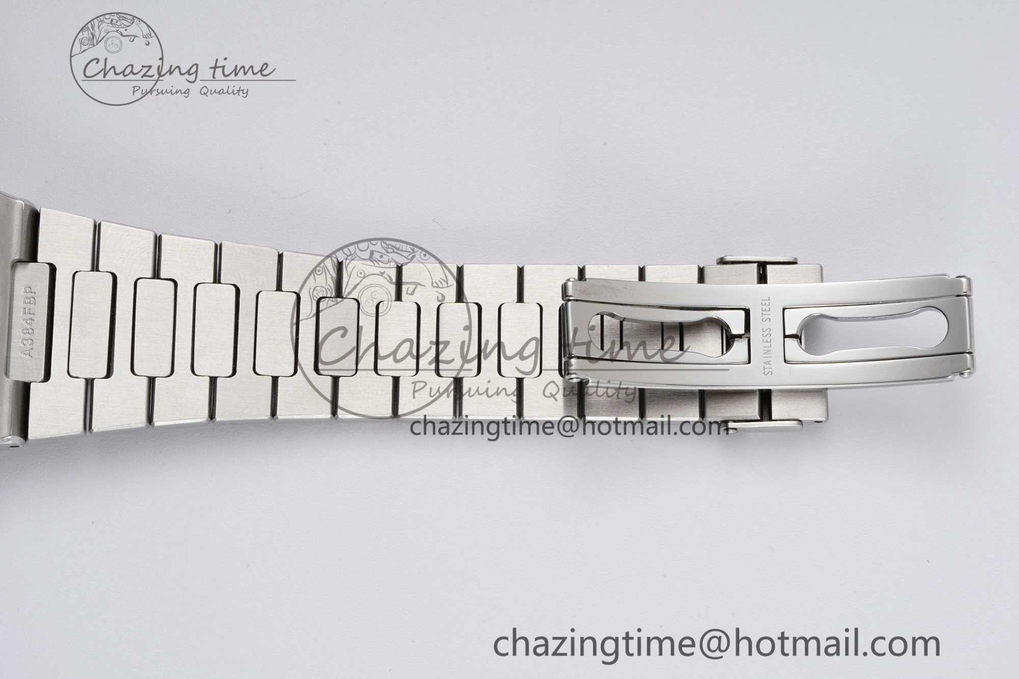 Nautilus 5980 SS PPF Best Edition Blue Dial on SS Bracelet A28- SmoothTexture 8818