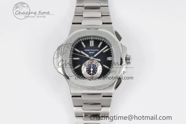 Nautilus 5980 SS PPF Best Edition Blue Dial on SS Bracelet A28- SmoothTexture 8818