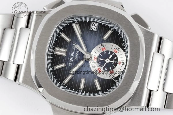 Nautilus 5980 SS PPF Best Edition Blue Dial on SS Bracelet A28- SmoothTexture 8818