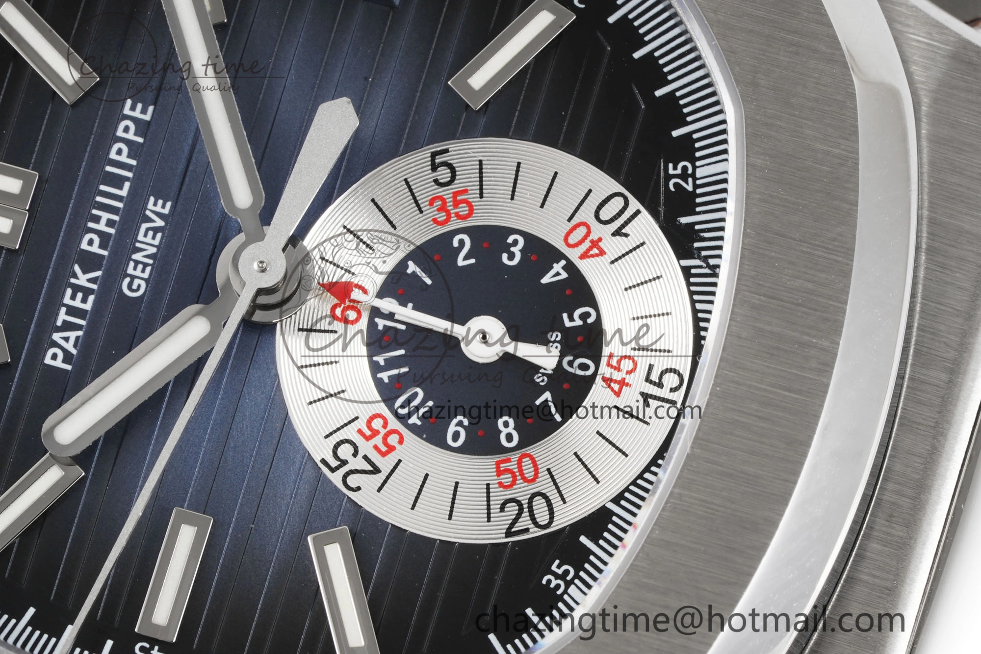 Nautilus 5980 SS PPF Best Edition Blue Dial on SS Bracelet A28- SmoothTexture 8818