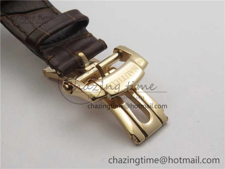 Nautilus 5980 SS RG 3KF Best Edition Blue Dial on Brown Leather Strap A Flexible 8926