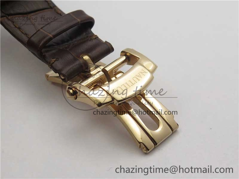 Nautilus 5980 SS RG 3KF Best Edition Blue Dial on Brown Leather Strap A Flexible 8926