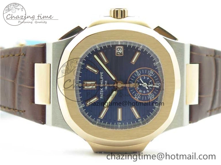 Nautilus 5980 SS RG 3KF Best Edition Blue Dial on Brown Leather Strap A Flexible 8926