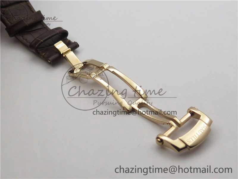 Nautilus 5980 SS RG 3KF Best Edition Blue Dial on Brown Leather Strap A Flexible 8926