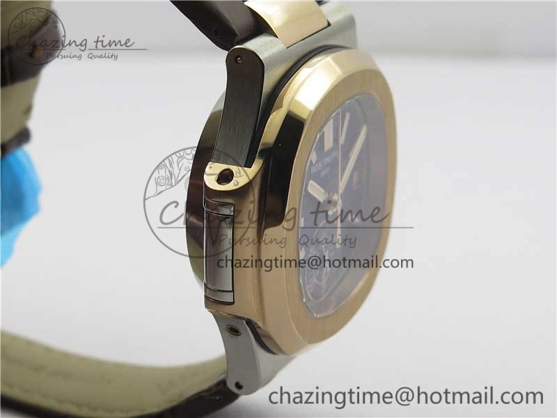 Nautilus 5980 SS RG 3KF Best Edition Blue Dial on Brown Leather Strap A Flexible 8926