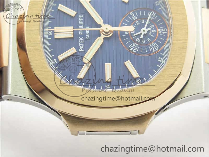 Nautilus 5980 SS RG 3KF Best Edition Blue Dial on Brown Leather Strap A Flexible 8926
