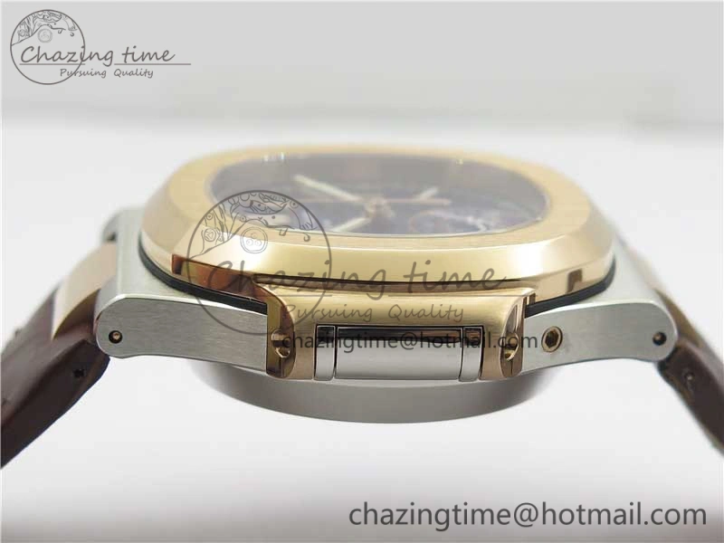 Nautilus 5980 SS RG 3KF Best Edition Blue Dial on Brown Leather Strap A Flexible 8926