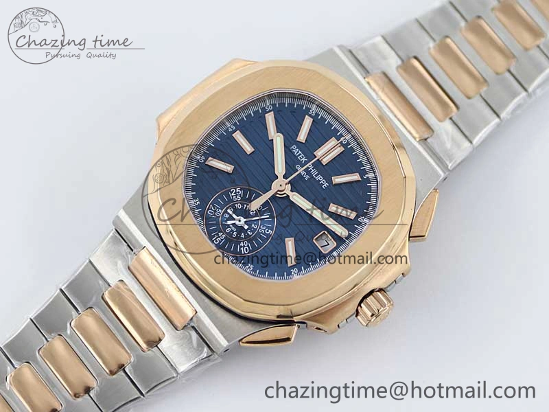 Upgraded Nautilus 5980 SS RG TWF Best Edition Blue Dial on SS RG Bracelet A 8841