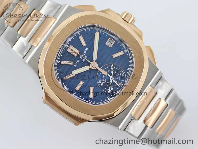 Upgraded Nautilus 5980 SS RG TWF Best Edition Blue Dial on SS RG Bracelet A 8841