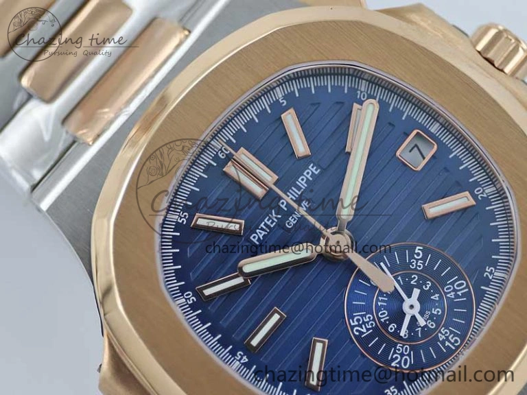 Upgraded Nautilus 5980 SS RG TWF Best Edition Blue Dial on SS RG Bracelet A 8841