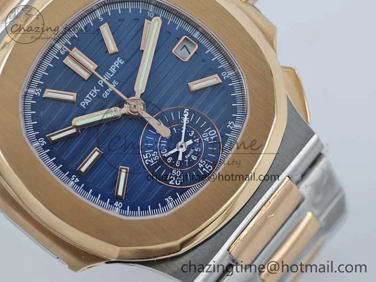Upgraded Nautilus 5980 SS RG TWF Best Edition Blue Dial on SS RG Bracelet A 8841