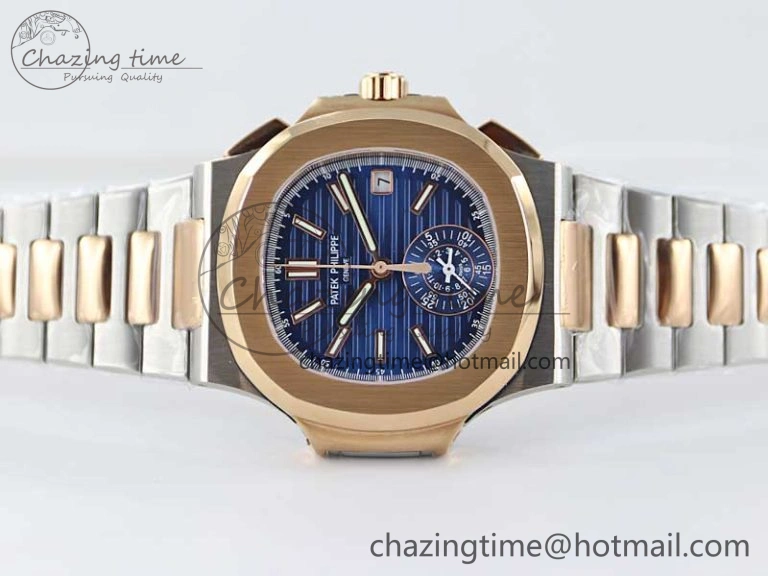 Upgraded Nautilus 5980 SS RG TWF Best Edition Blue Dial on SS RG Bracelet A 8841