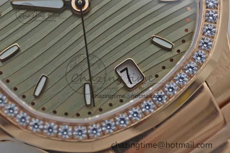 FlexibleFit Nautilus 7118 Ladies RG MSF 1:1 Best Edition Gray Dial Diamonds Bezel on RG Bracelet A324 Super Clone 8806