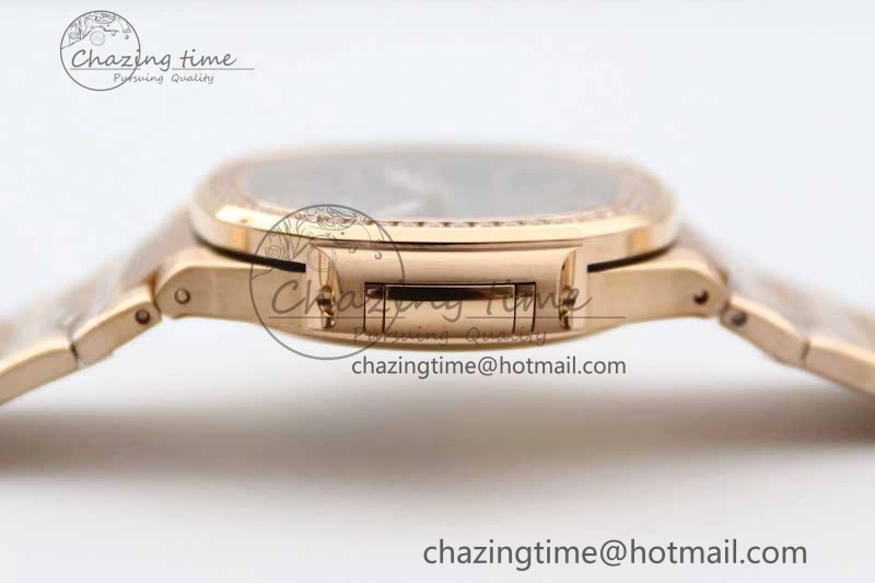 FlexibleFit Nautilus 7118 Ladies RG MSF 1:1 Best Edition Gray Dial Diamonds Bezel on RG Bracelet A324 Super Clone 8806