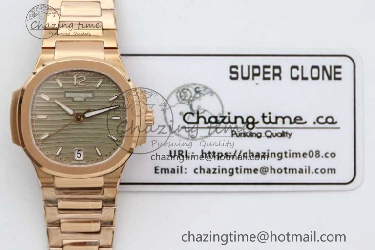 Popular Nautilus 7118 Ladies RG MSF 1:1 Best Edition Gray Dial on RG Bracelet A324 Super Clone 10164