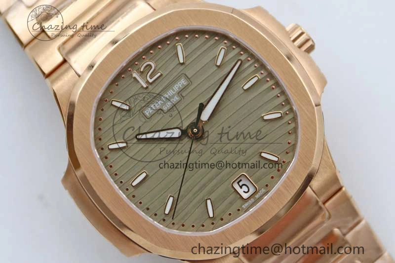 Popular Nautilus 7118 Ladies RG MSF 1:1 Best Edition Gray Dial on RG Bracelet A324 Super Clone 10164
