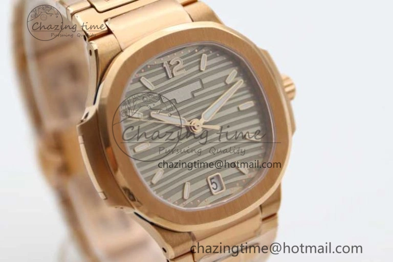 Popular Nautilus 7118 Ladies RG MSF 1:1 Best Edition Gray Dial on RG Bracelet A324 Super Clone 10164