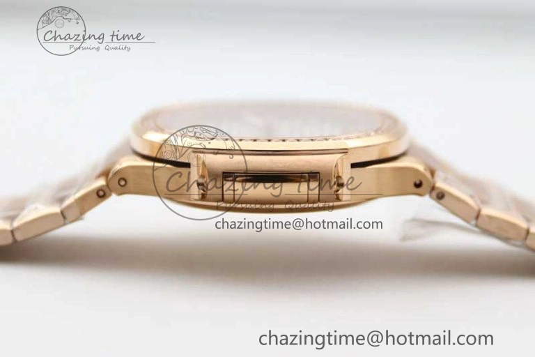 StreetReady Nautilus 7118 Ladies RG MSF 1:1 Best Edition White Dial Diamonds Bezel on RG Bracelet A324 Super Clone 10163