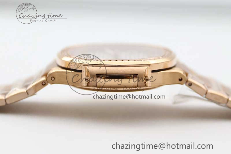 StreetReady Nautilus 7118 Ladies RG MSF 1:1 Best Edition White Dial Diamonds Bezel on RG Bracelet A324 Super Clone 10163