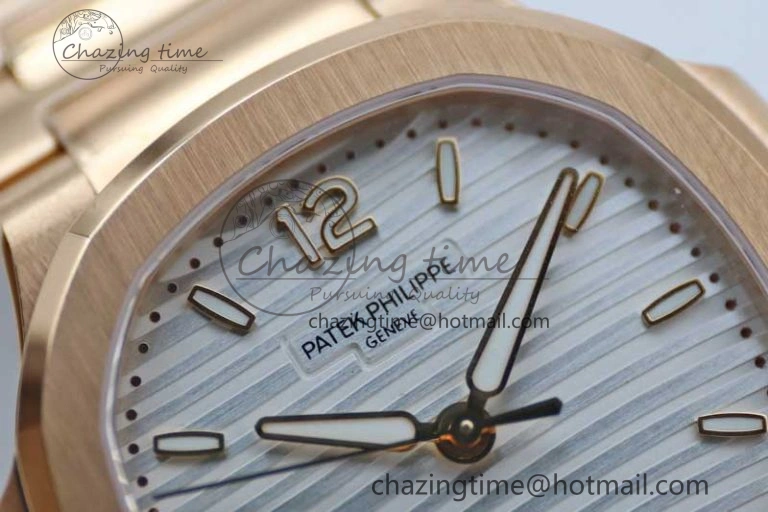 Nautilus 7118 Ladies RG MSF 1:1 Best Edition White Dial on RG Bracelet A324 Super Clone UrbanStyle 10165