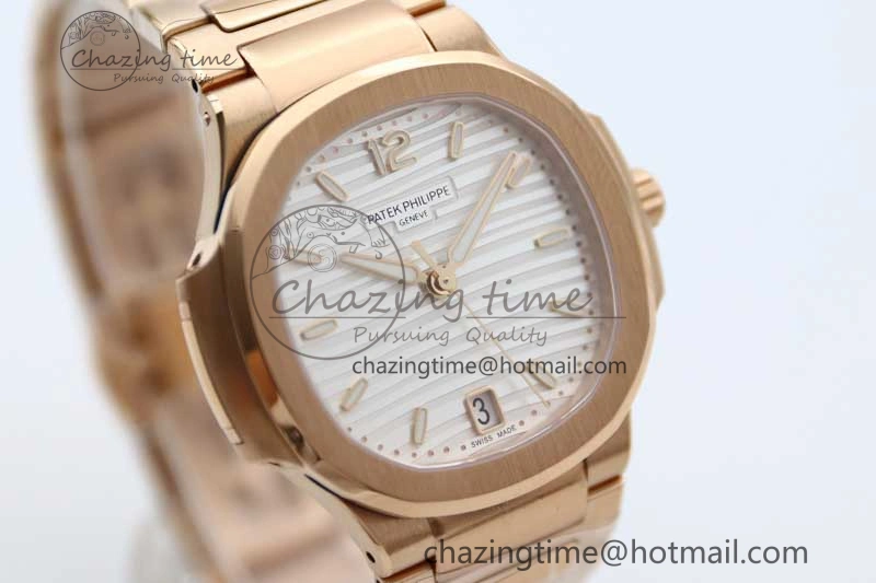 Nautilus 7118 Ladies RG MSF 1:1 Best Edition White Dial on RG Bracelet A324 Super Clone UrbanStyle 10165