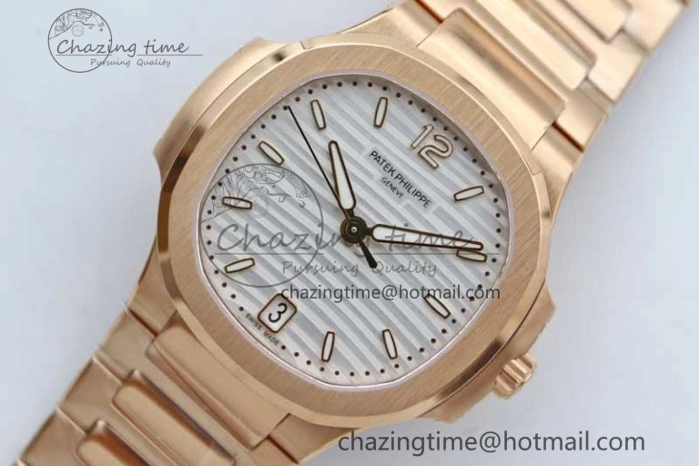 Nautilus 7118 Ladies RG MSF 1:1 Best Edition White Dial on RG Bracelet A324 Super Clone UrbanStyle 10165