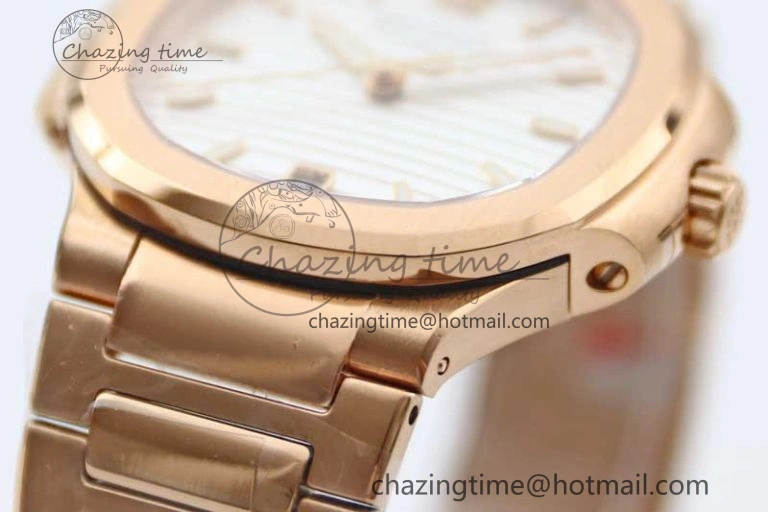 Nautilus 7118 Ladies RG MSF 1:1 Best Edition White Dial on RG Bracelet A324 Super Clone UrbanStyle 10165