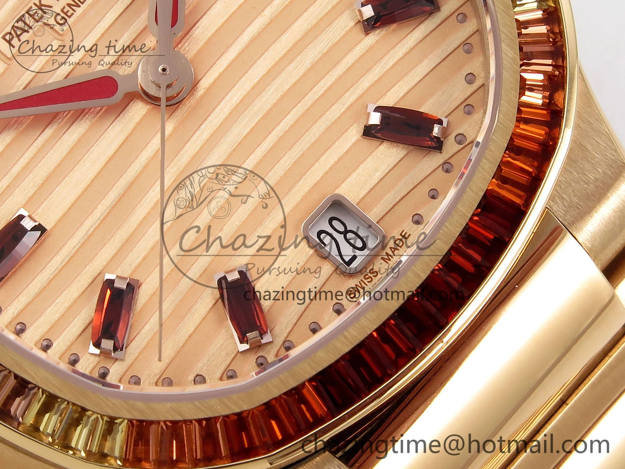 TopPick Nautilus 7118 Ladies RG Orange Diamonds PPF 1:1 Best Edition RG Dial on RG Bracelet 324CS 8732