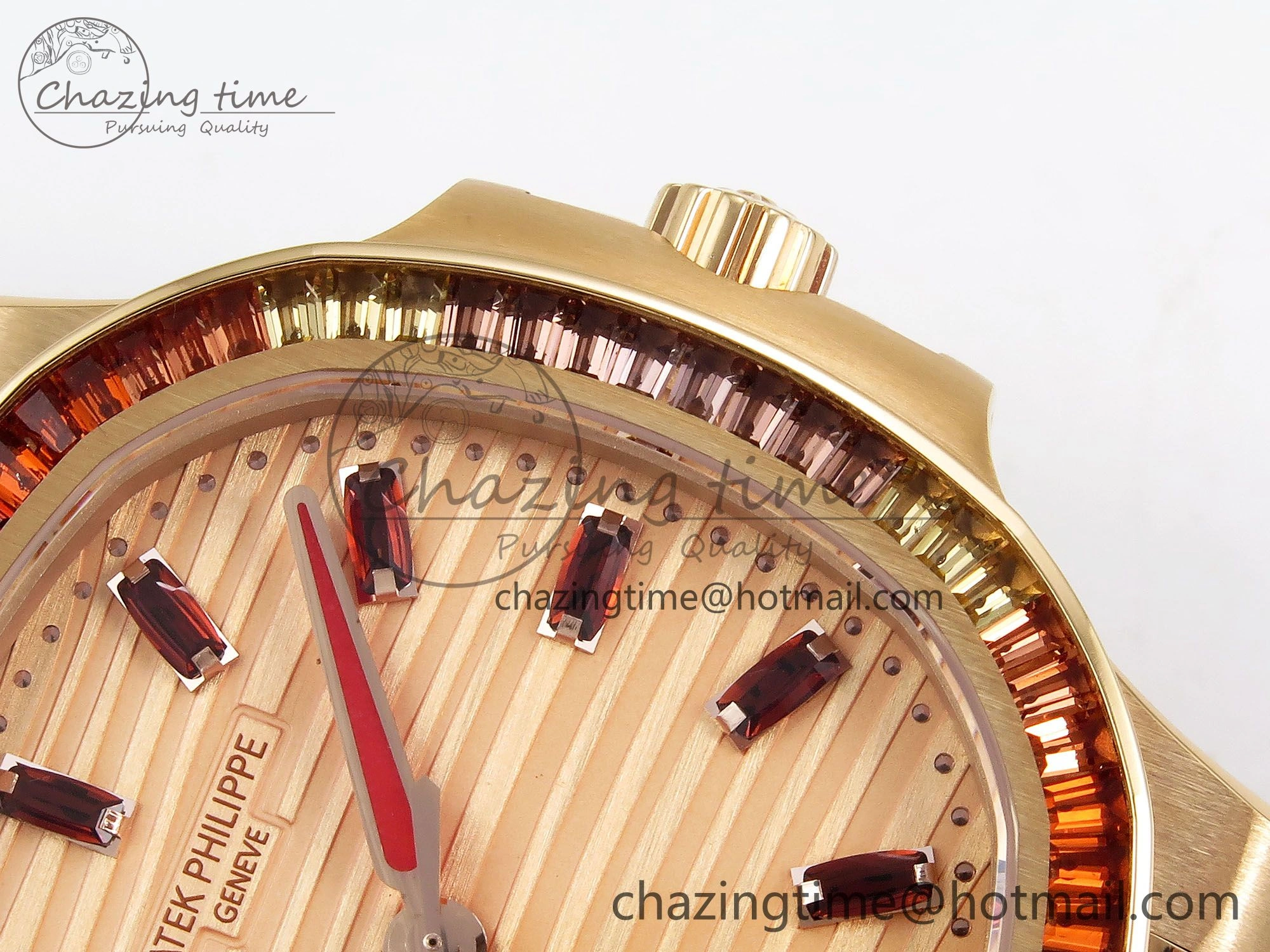 TopPick Nautilus 7118 Ladies RG Orange Diamonds PPF 1:1 Best Edition RG Dial on RG Bracelet 324CS 8732