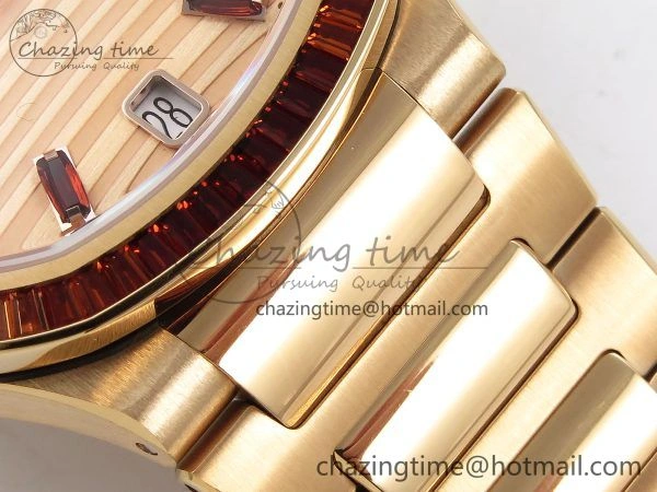 TopPick Nautilus 7118 Ladies RG Orange Diamonds PPF 1:1 Best Edition RG Dial on RG Bracelet 324CS 8732