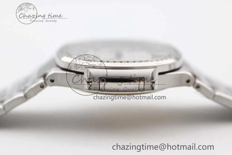 Bold Nautilus 7118 1A MSF 1:1 Best Edition White Textured Dial Diamonds Bezel on SS Bracelet A324 Super Clone 8812