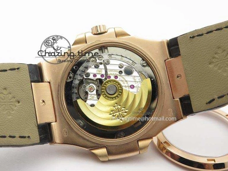 OdorResistant Nautilus Jumbo 18K Wrapped RG BP-Maker Edition Black Dial On Black Leather Strap PP324CS 9090
