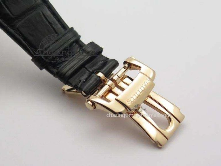 OdorResistant Nautilus Jumbo 18K Wrapped RG BP-Maker Edition Black Dial On Black Leather Strap PP324CS 9090